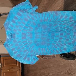 Womens handmade tye dye short sleeve top, shirt. Small